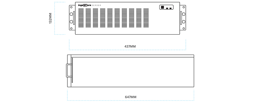 IngeSTore Server 3G. Product Dimensions.