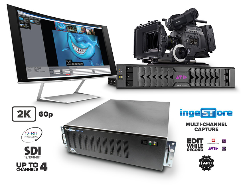 IngeSTore Server 3G. Up to 4 channels. 2K 60p. 12-bit Processing. 12/10/8-bit SDI I/O.