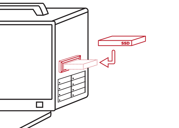 Removable SSD bay for data delivery