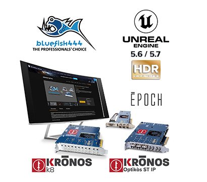 Blueﬁsh444 Professional Video IO plugin for Unreal Engine 5.7 supporting HDR published to the FAB Marketplace